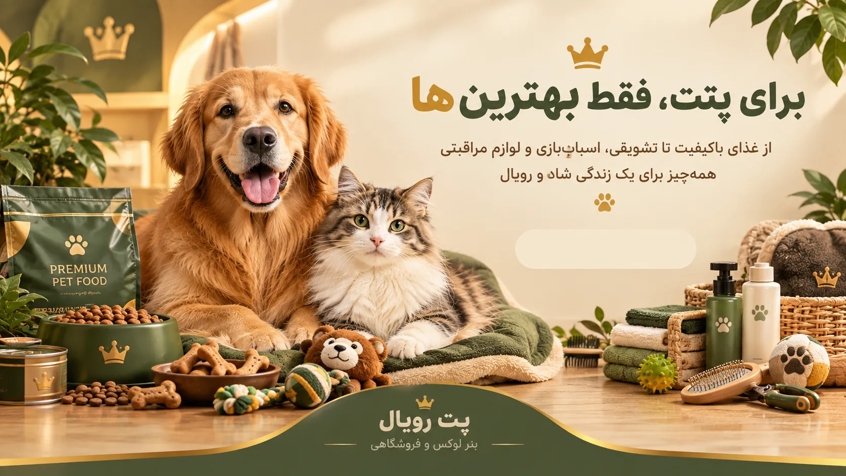 بهترین تغذیه و محصولات ارگانیک سگ و گربه در پت رویال